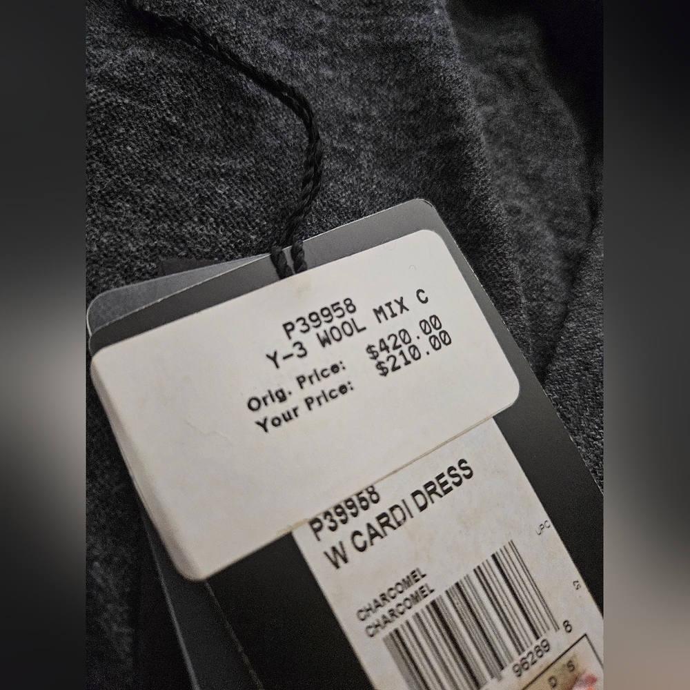 NWT Y-3 Yohji Yamamoto Longline Hooded Cardigan Gray S - Picture 5 of 7